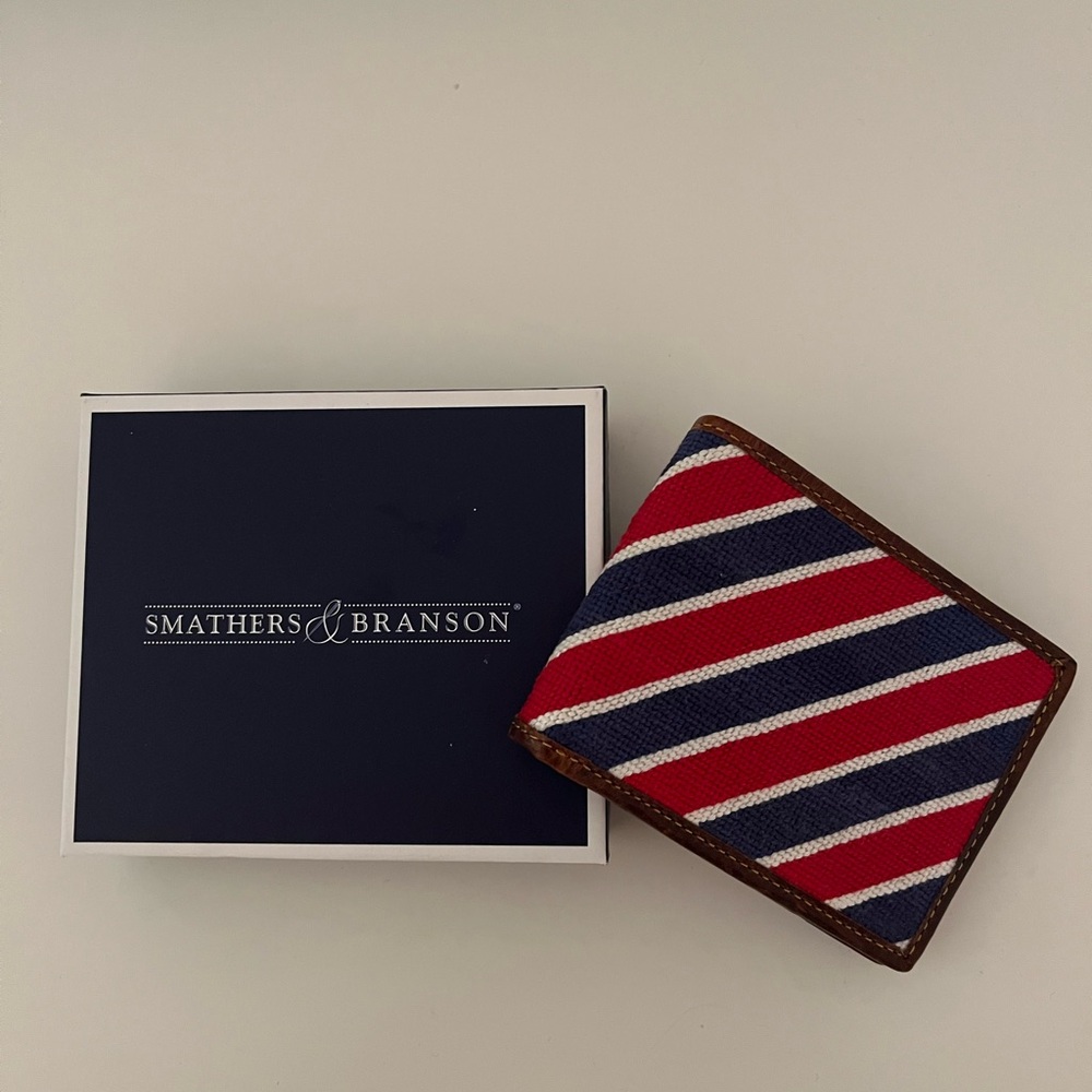 NWT Red and Blue Striped Smathers & Branson Wallet